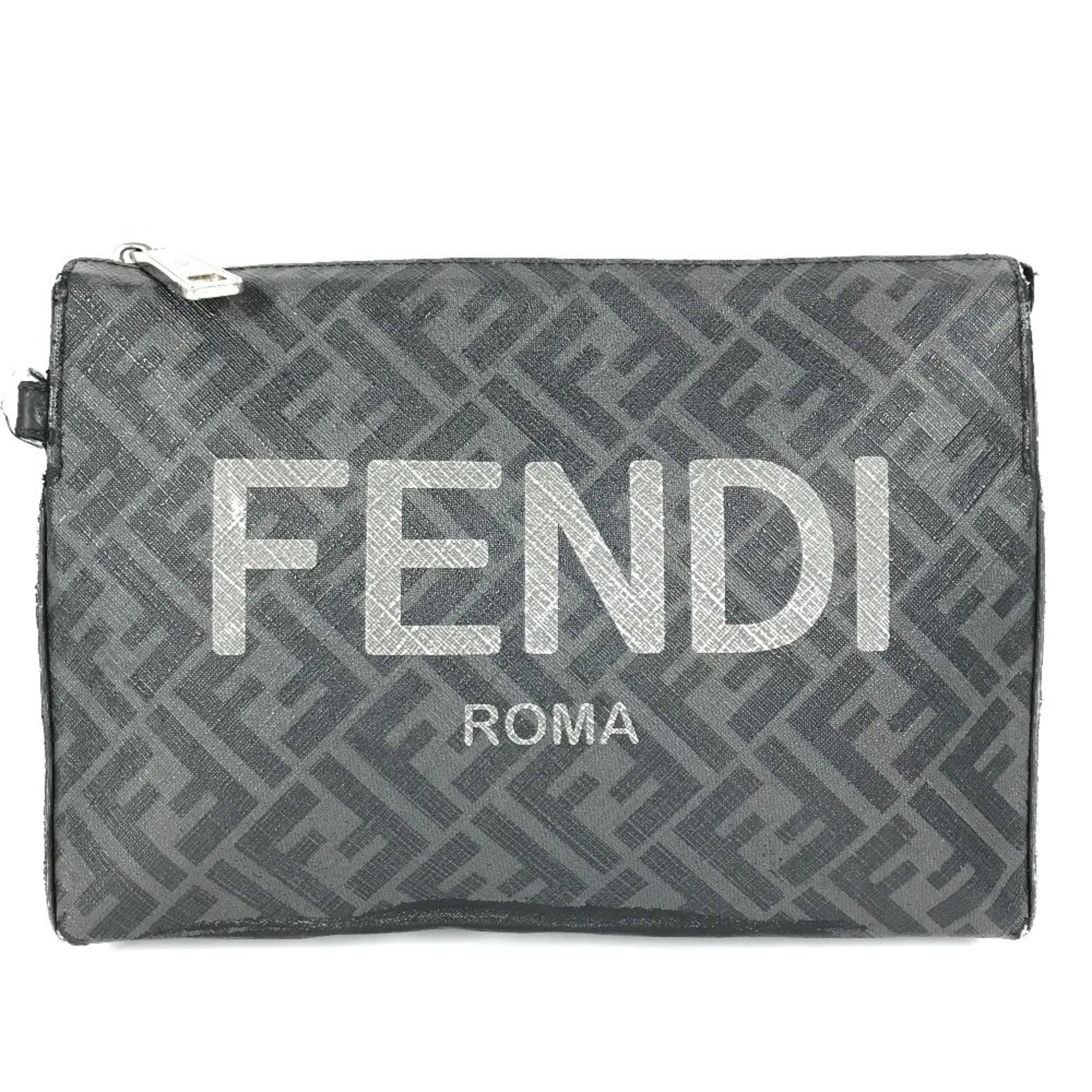 Fendi Zucca  Pvc Leather Clutch Bag (Pre-Owned)