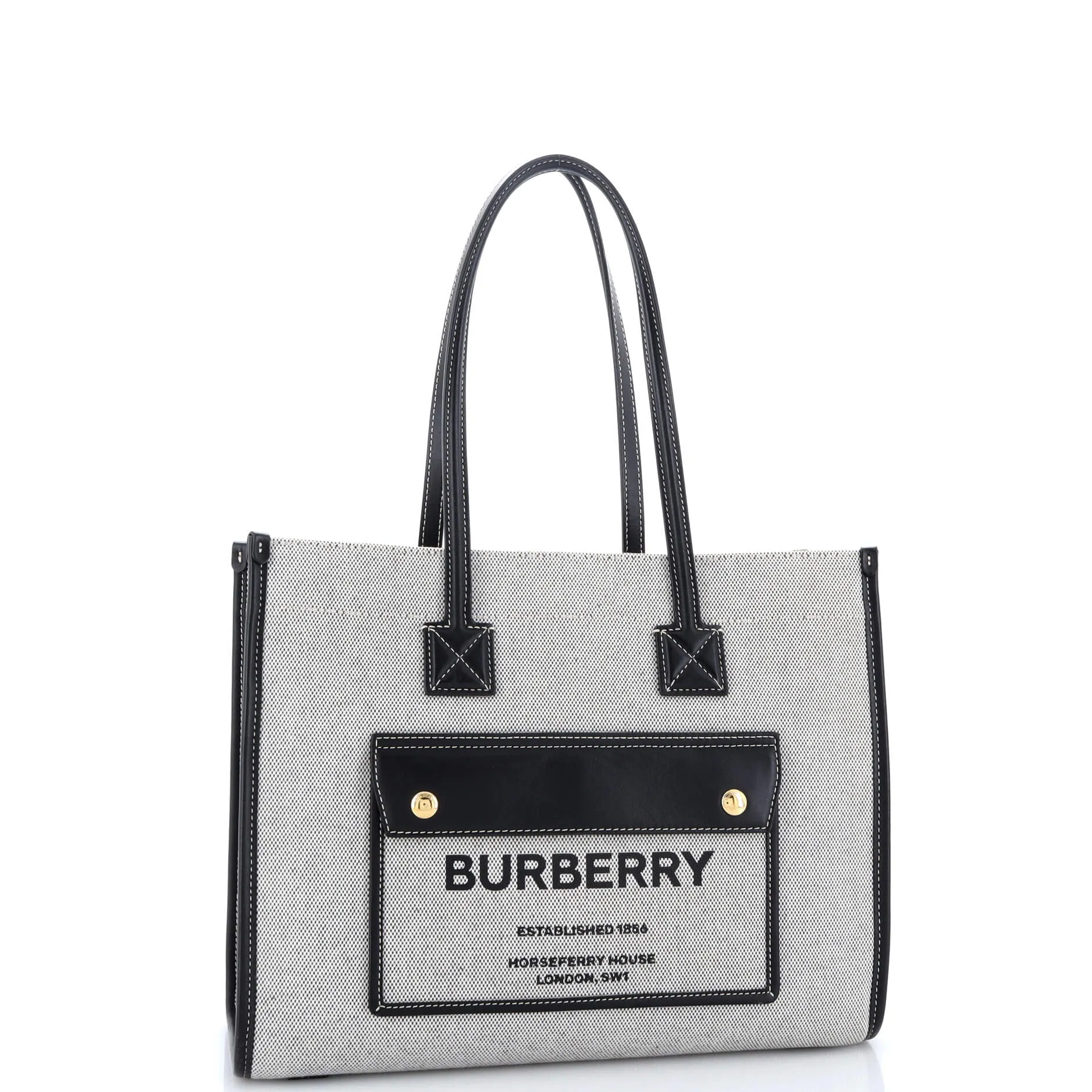 Freya Shopping Tote Canvas with Leather Small