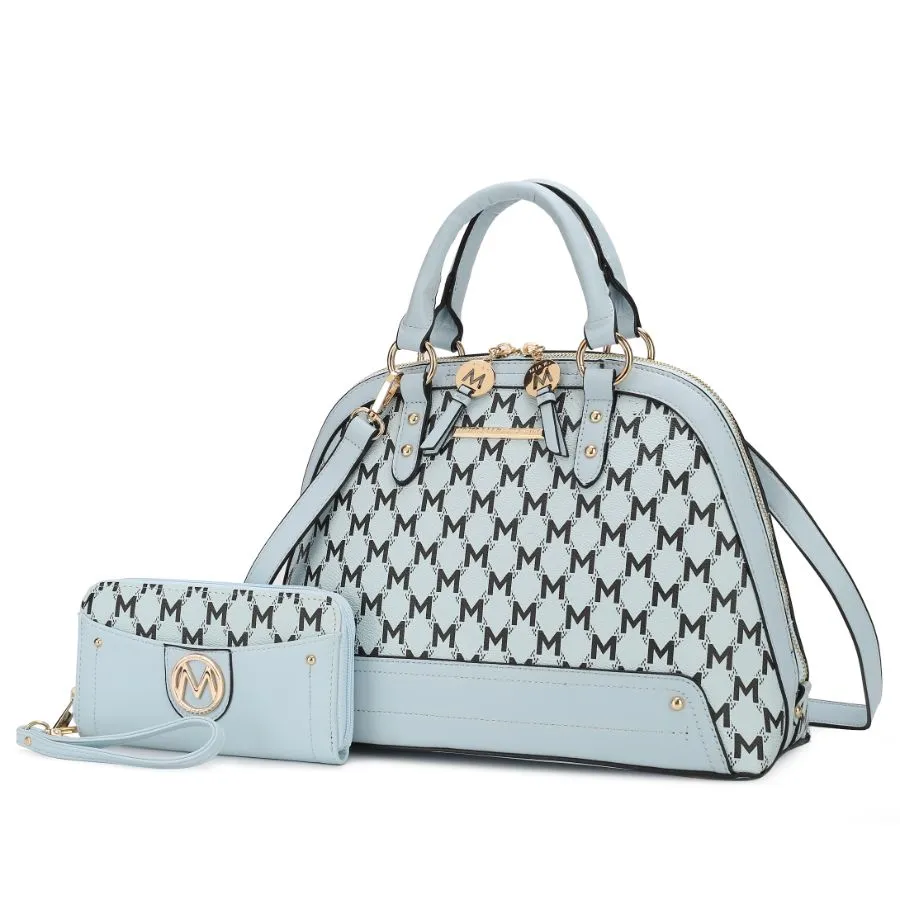 Frida Vegan Leather Womens Satchel with matching Wallet  2 Pieces