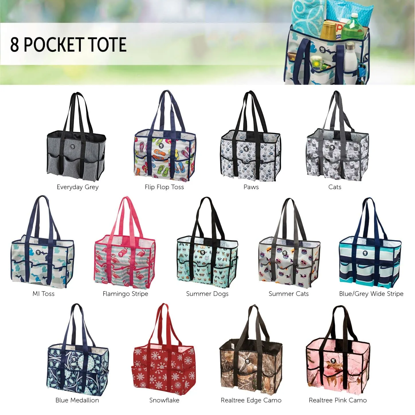 Geckobrands 8 Pocket Tote
