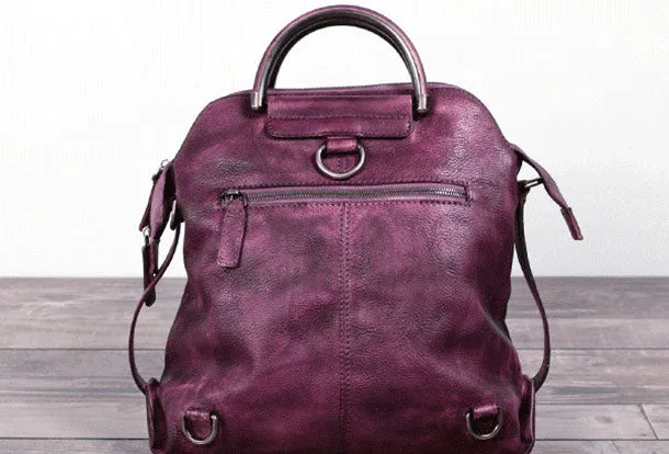 Genuine Handmade Vintage Leather Backpack Bag Shoulder Bag Women Leather Purse
