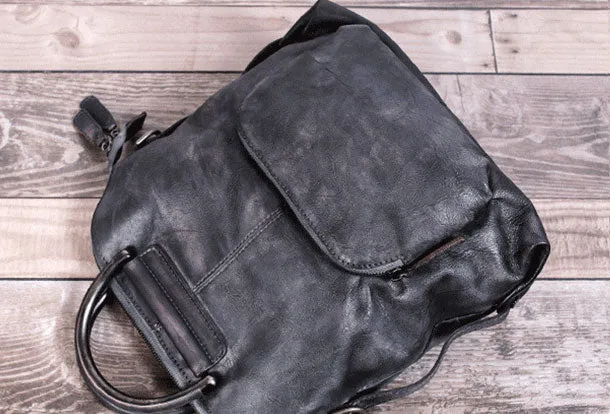 Genuine Handmade Vintage Leather Backpack Bag Shoulder Bag Women Leather Purse