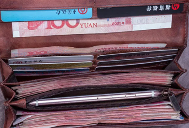 Genuine Leather Wallet Folded Long Wallet Vintage Wallet Purse For Women