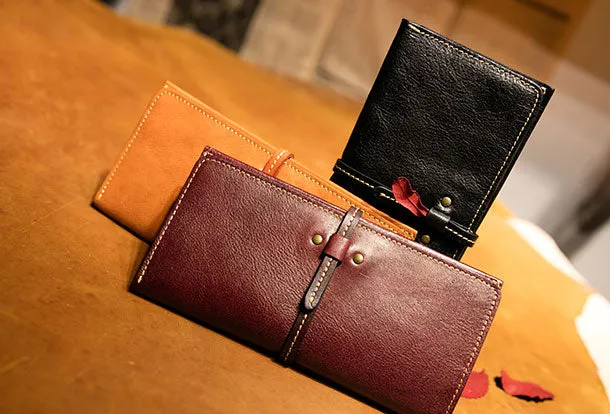 Genuine Leather Wallet Long Leather Wallet Befold Wallet For Men Women
