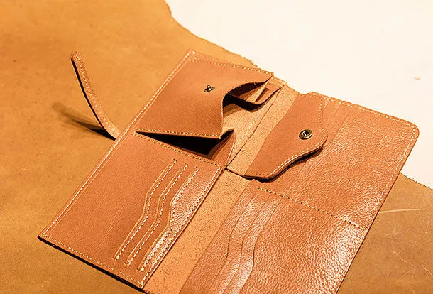 Genuine Leather Wallet Long Leather Wallet Befold Wallet For Men Women