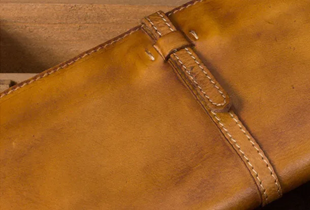 Genuine Leather Wallet Long Wallet Bifold Wallet Purse For Men Women
