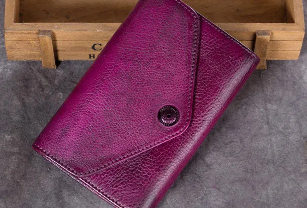 Genuine Leather Wallet Vintage billfold Wallet Bifold Wallet Purse For Men Women