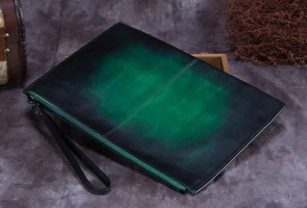 Genuine Leather Wallet Vintage Clutch Wallet Long Wallet Purse For Men Women
