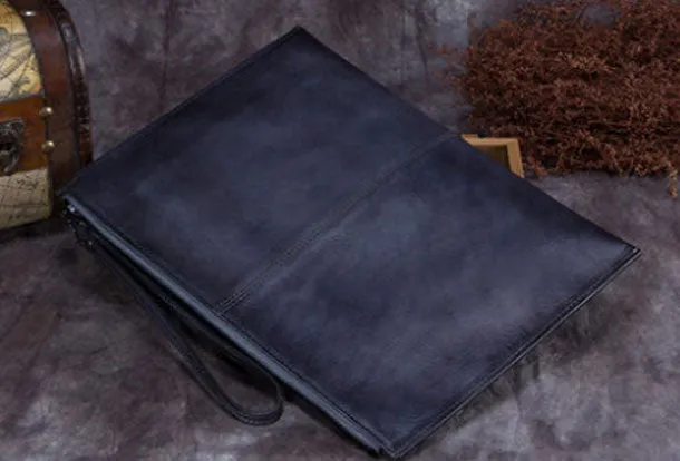 Genuine Leather Wallet Vintage Clutch Wallet Long Wallet Purse For Men Women