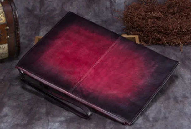 Genuine Leather Wallet Vintage Clutch Wallet Long Wallet Purse For Men Women