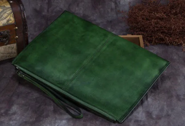 Genuine Leather Wallet Vintage Clutch Wallet Long Wallet Purse For Men Women