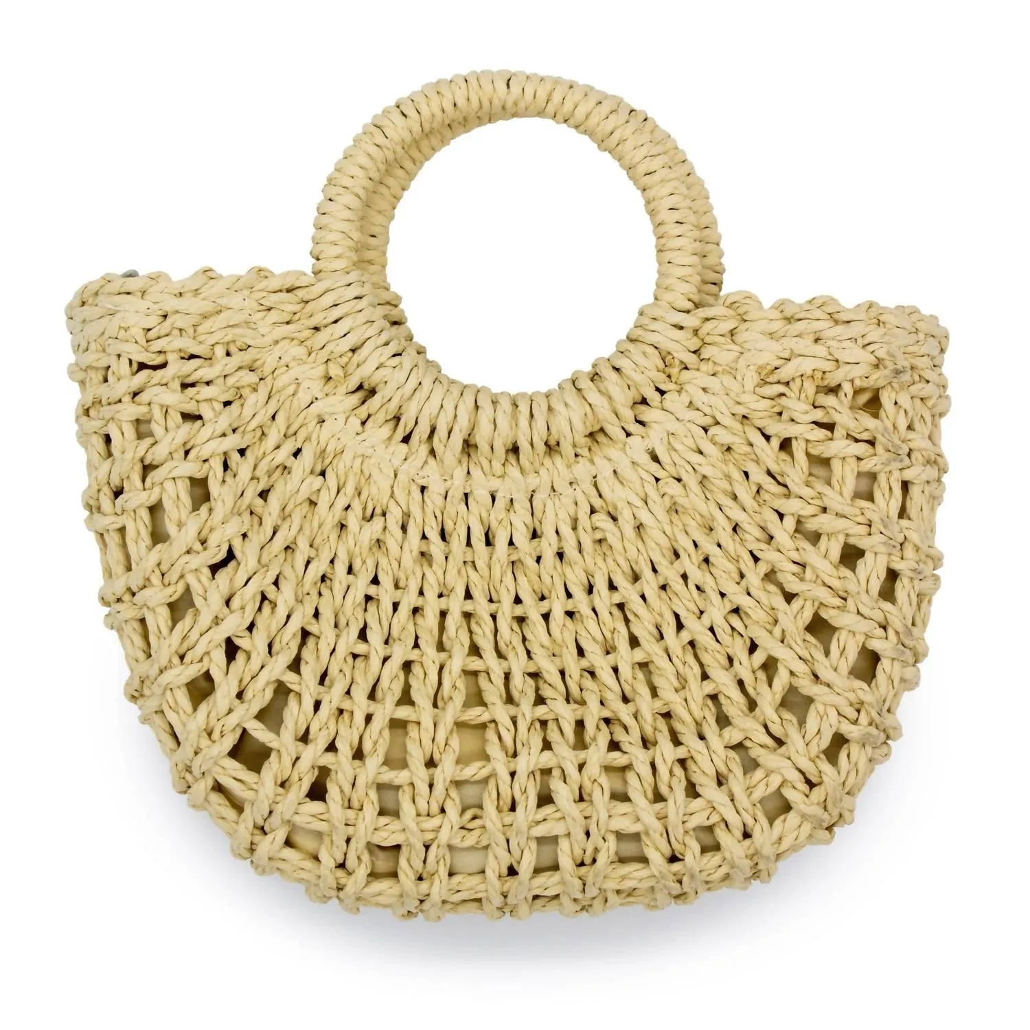 Getaway Crossbody Straw Tote In Khaki