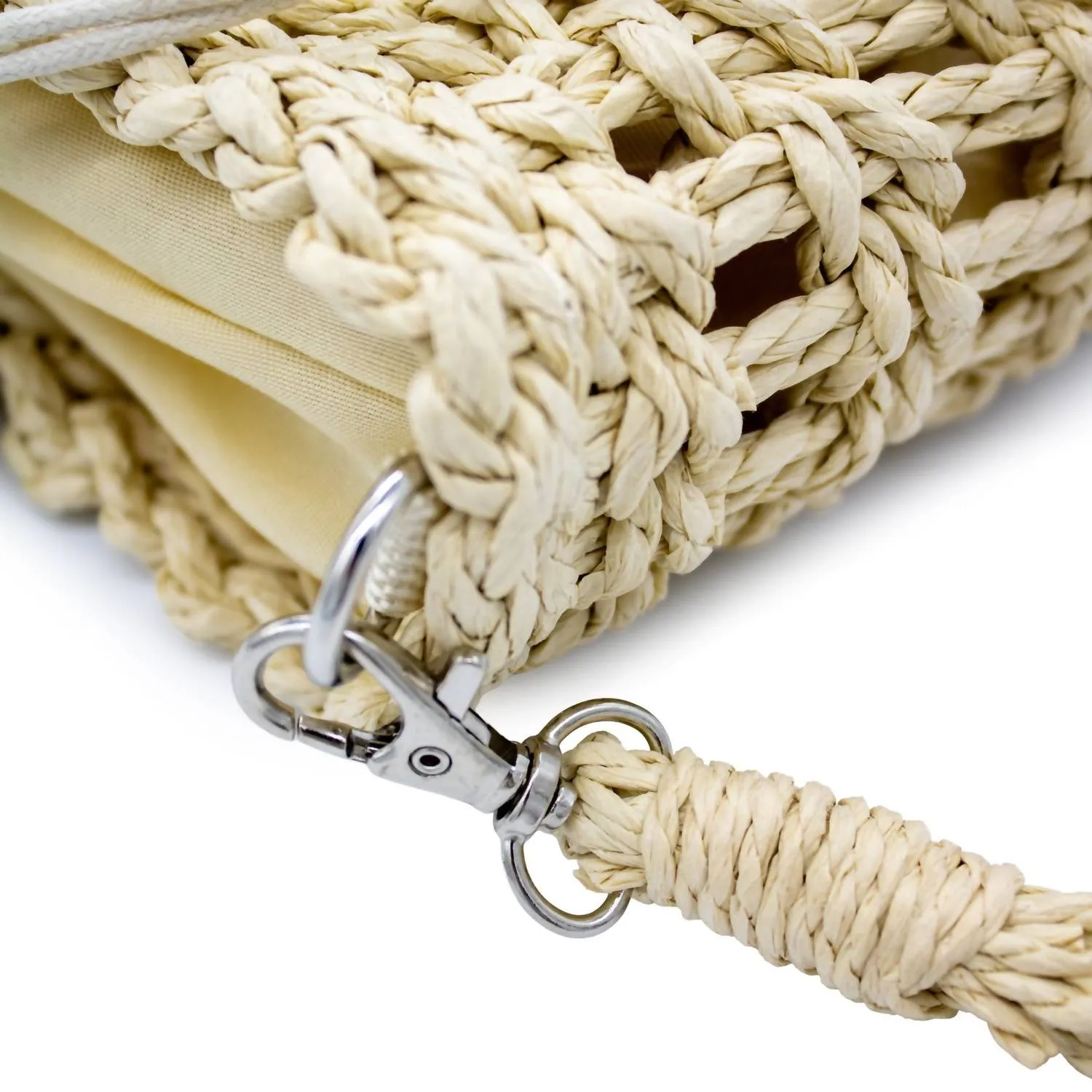 Getaway Crossbody Straw Tote In Khaki