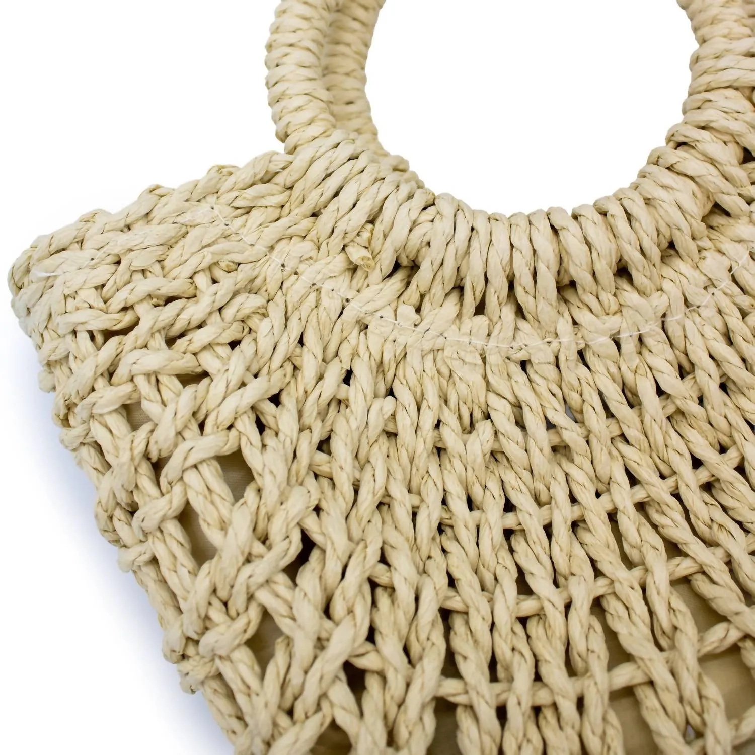 Getaway Crossbody Straw Tote In Khaki