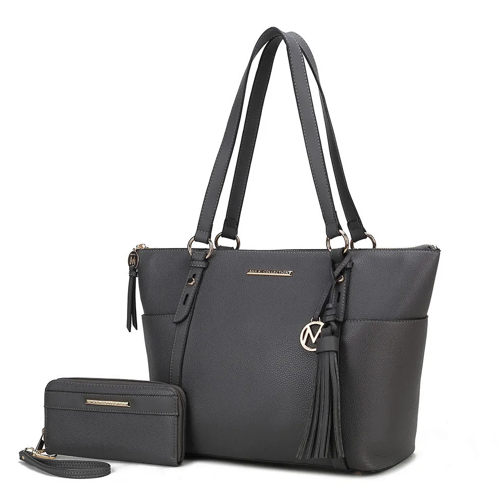 Gloria Women's Tote Bag with Wallet Set by Mia K