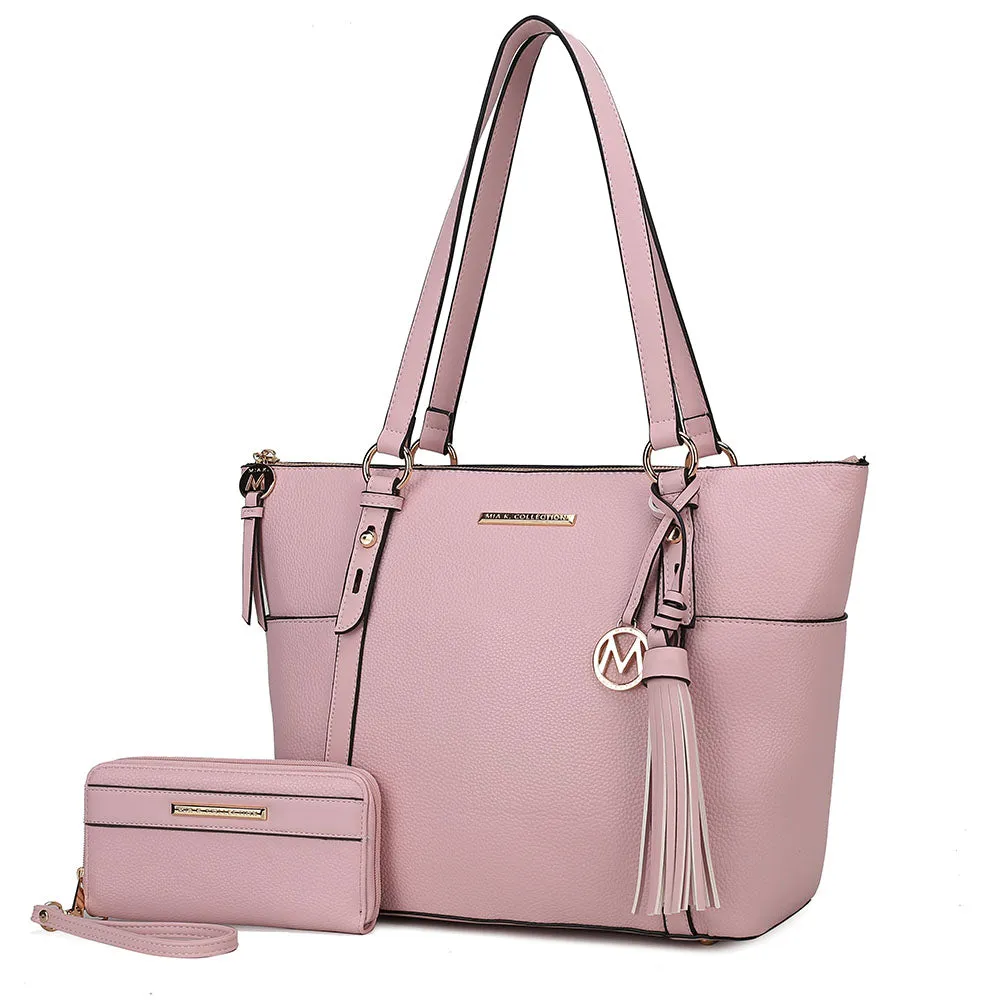 Gloria Women's Tote Bag with Wallet Set by Mia K