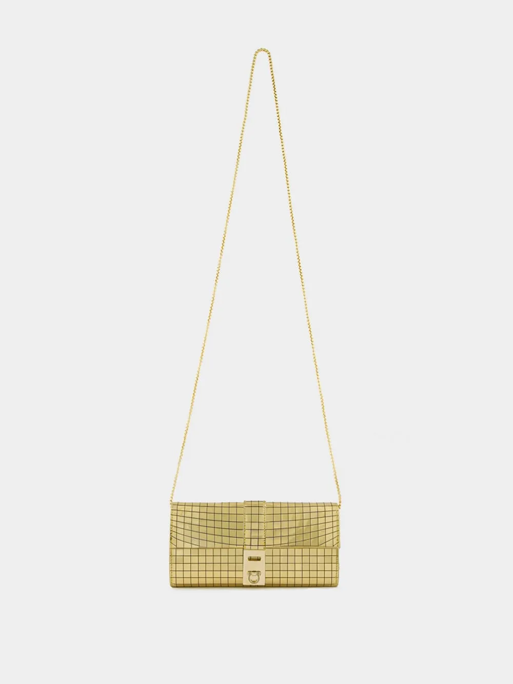 Gold Laminated Hug Wallet with Chain