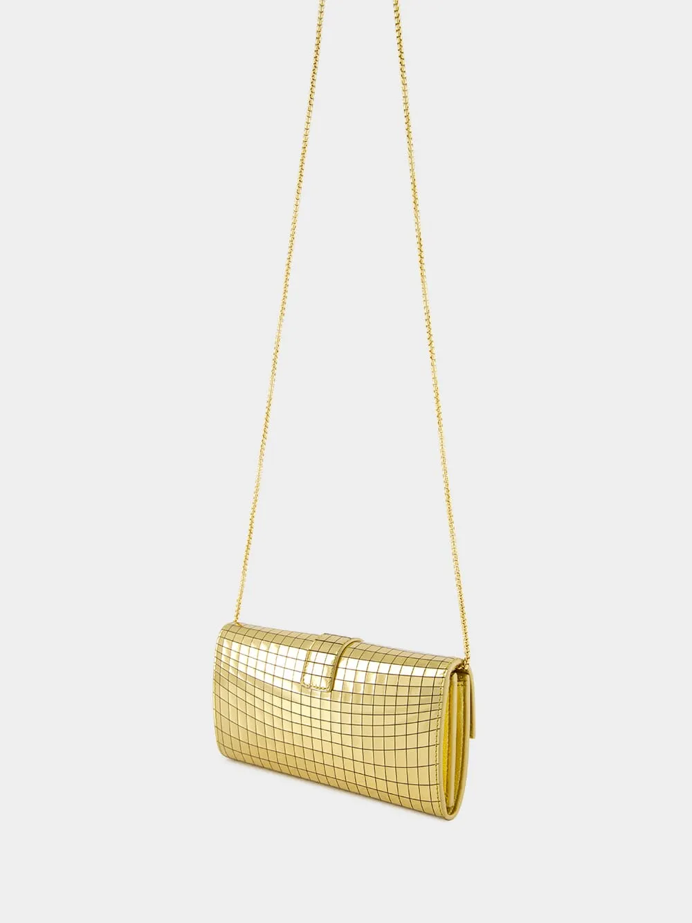 Gold Laminated Hug Wallet with Chain