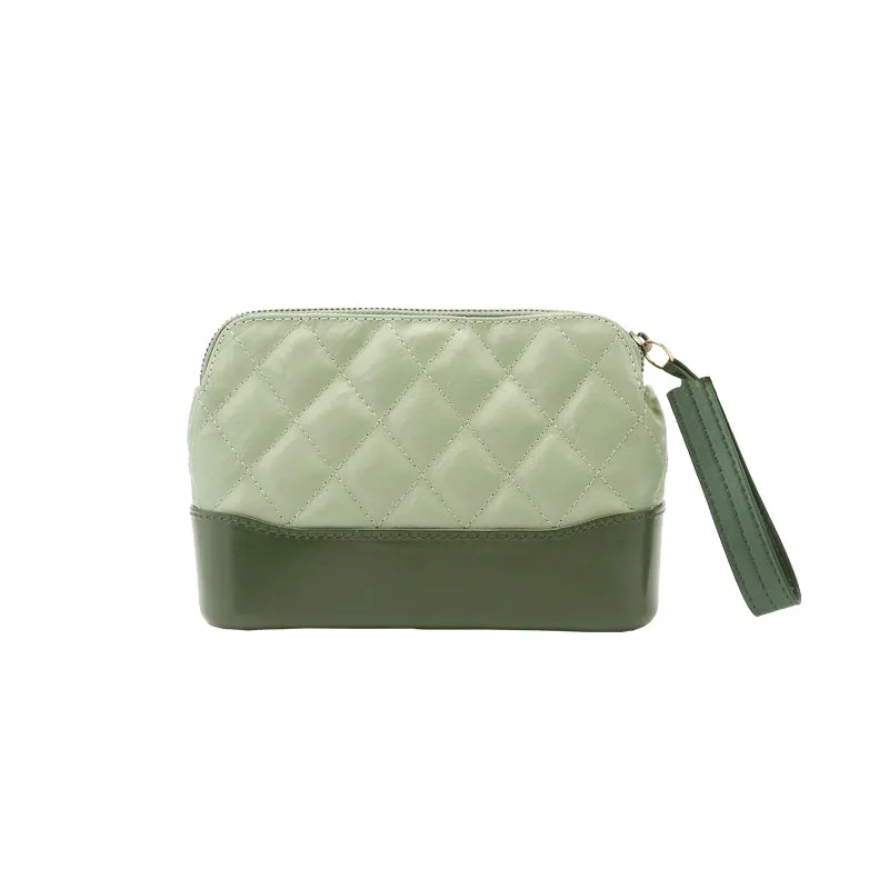 Green Leather Women Chain Shoulder Bag Wristlet Bag For Women
