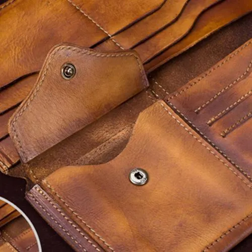 Green Womens Leather Slim Long Wallet Bifold Leather Wallet Brown Womens Long Purse for Ladies