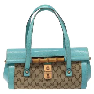 Gucci Bamboo Canvas Handbag (Pre-Owned)