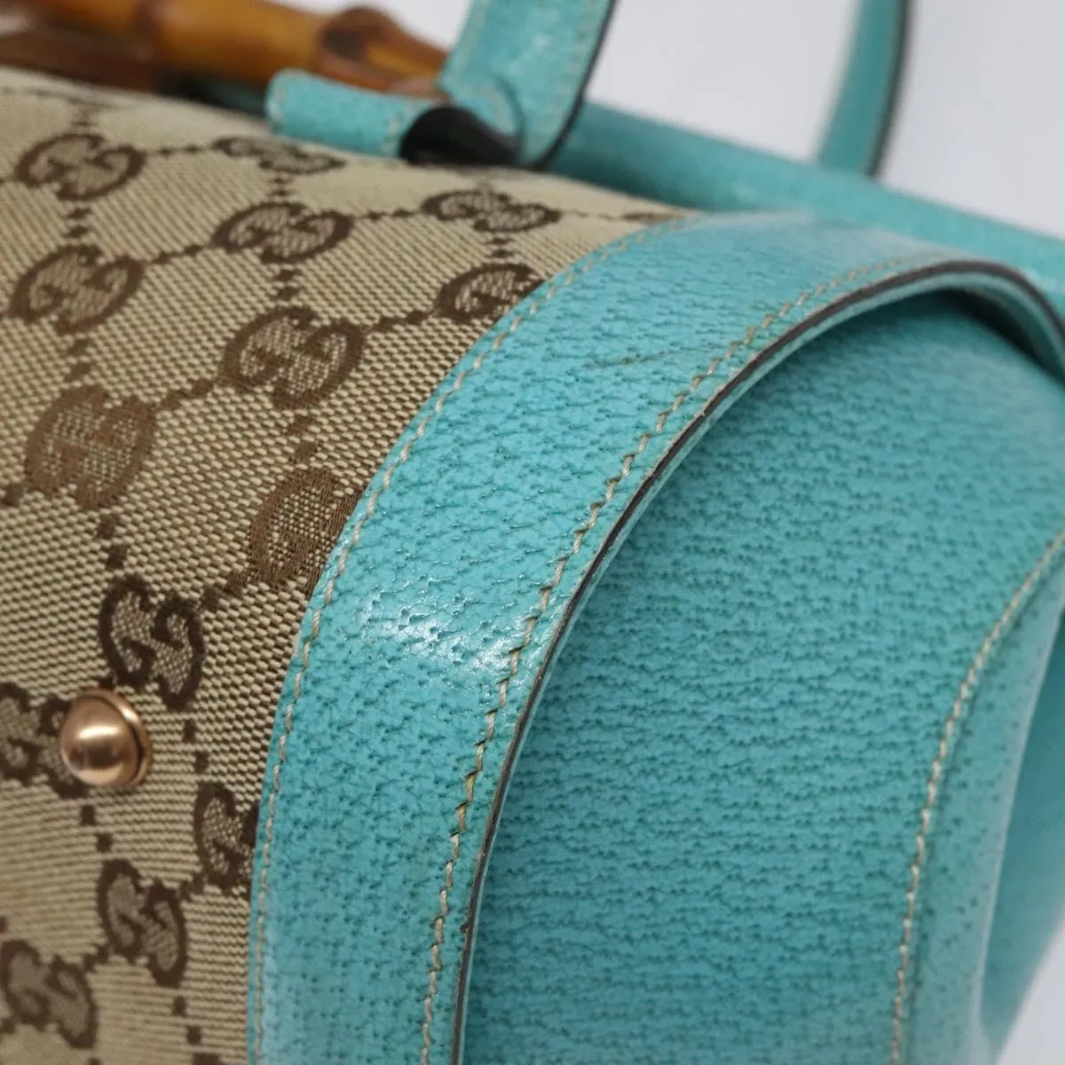 Gucci Bamboo Canvas Handbag (Pre-Owned)