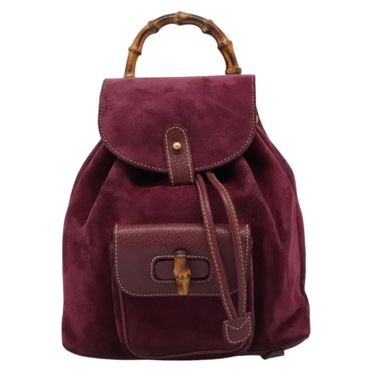Gucci Bamboo Suede Backpack Bag (Pre-Owned)