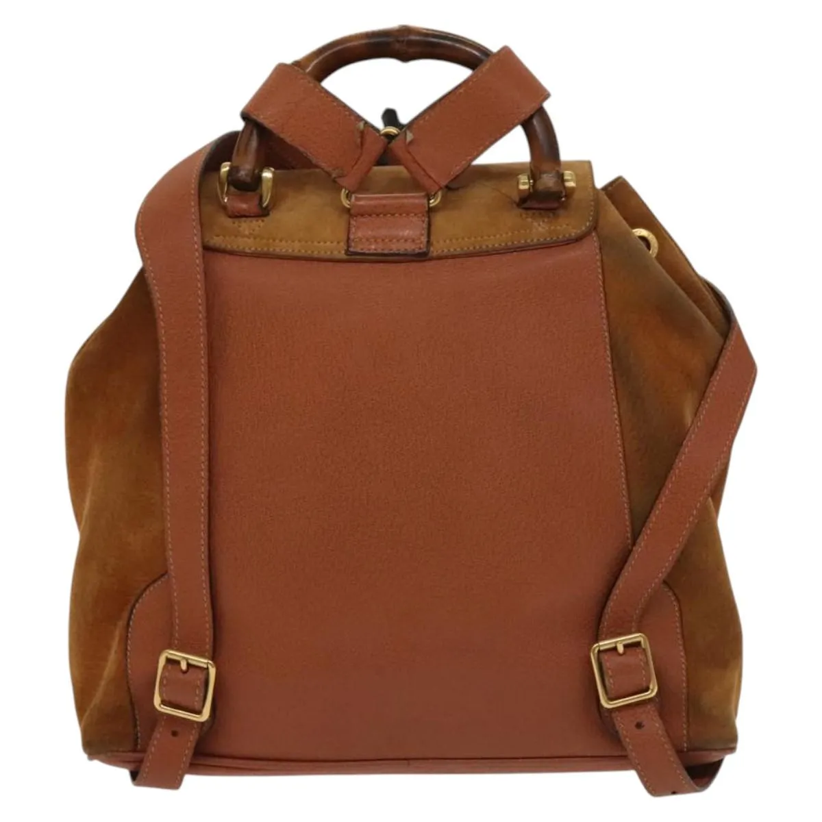 Gucci Bamboo Suede Backpack Bag (Pre-Owned)