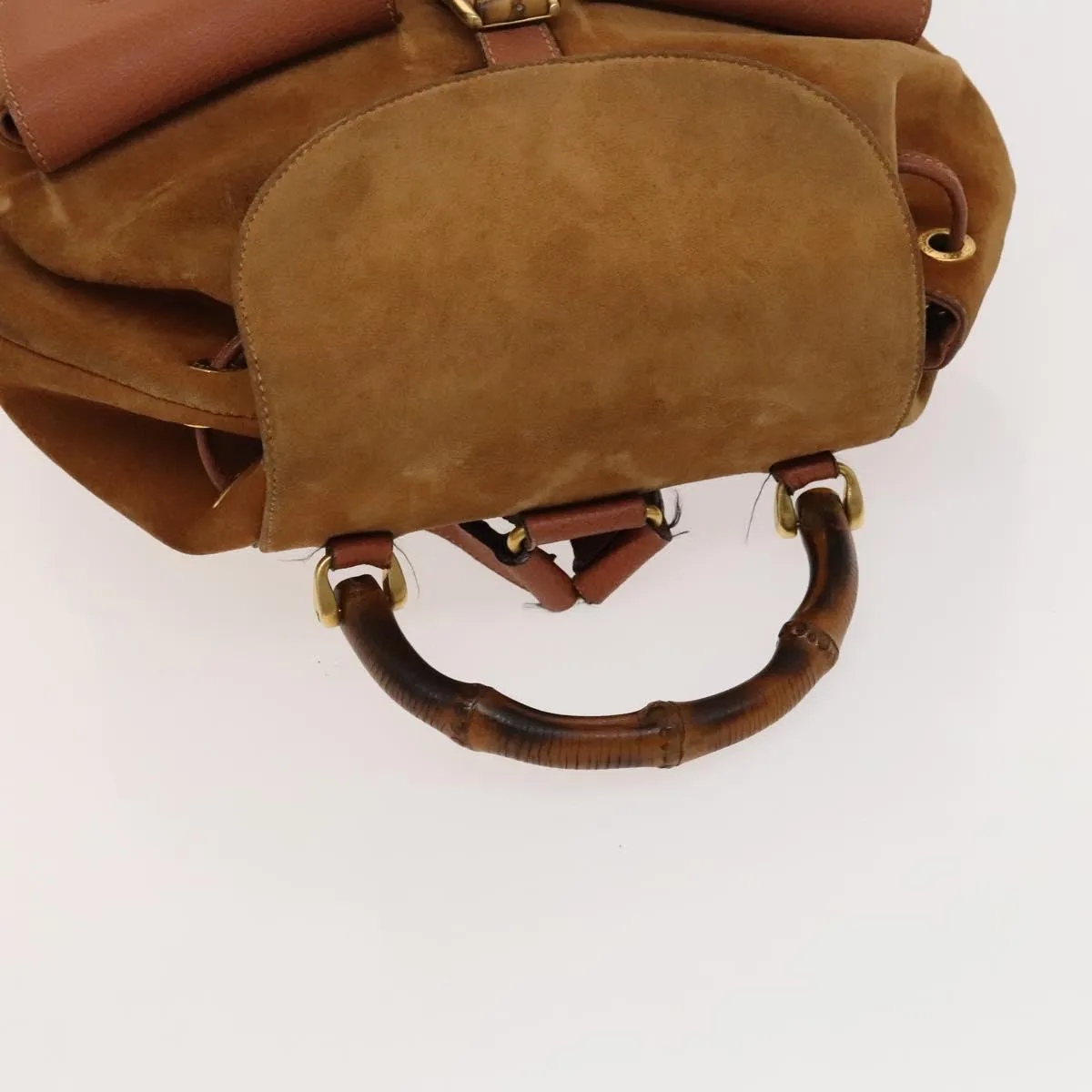 Gucci Bamboo Suede Backpack Bag (Pre-Owned)