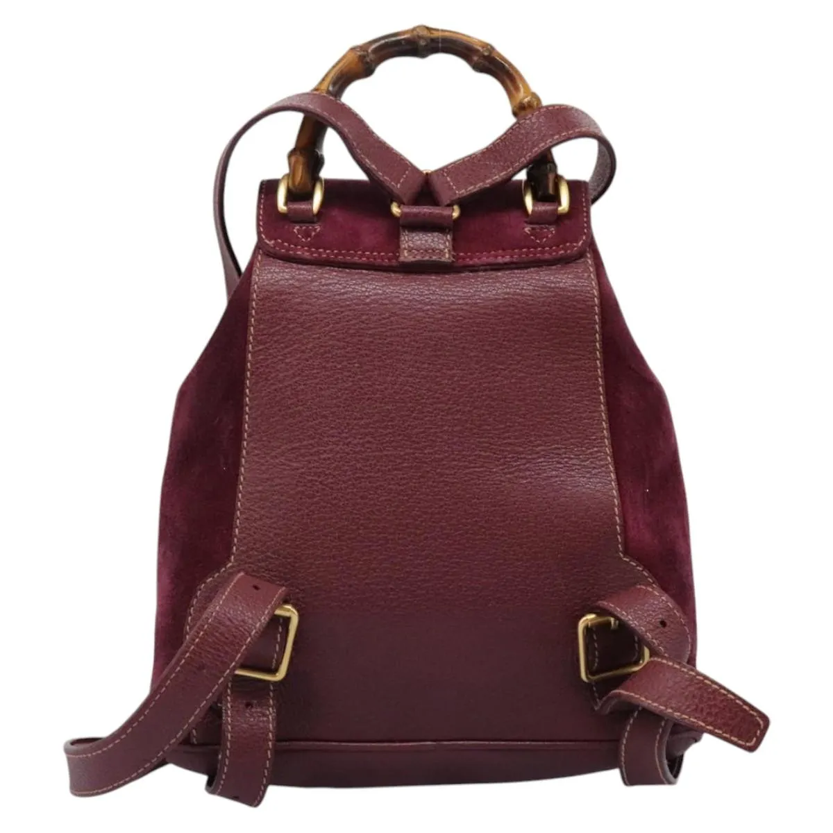Gucci Bamboo Suede Backpack Bag (Pre-Owned)