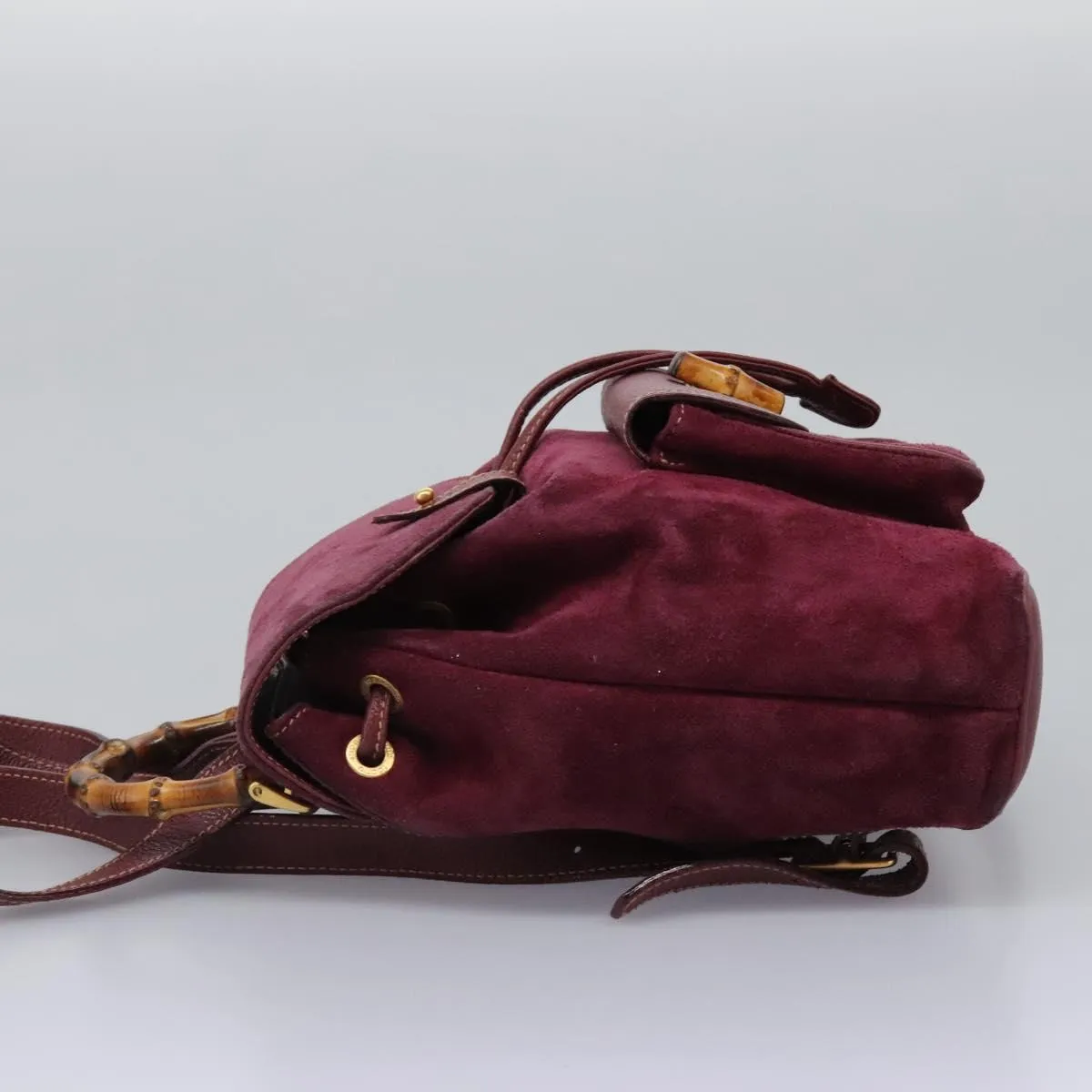 Gucci Bamboo Suede Backpack Bag (Pre-Owned)
