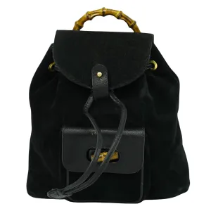 Gucci Bamboo Suede Backpack Bag (Pre-Owned)