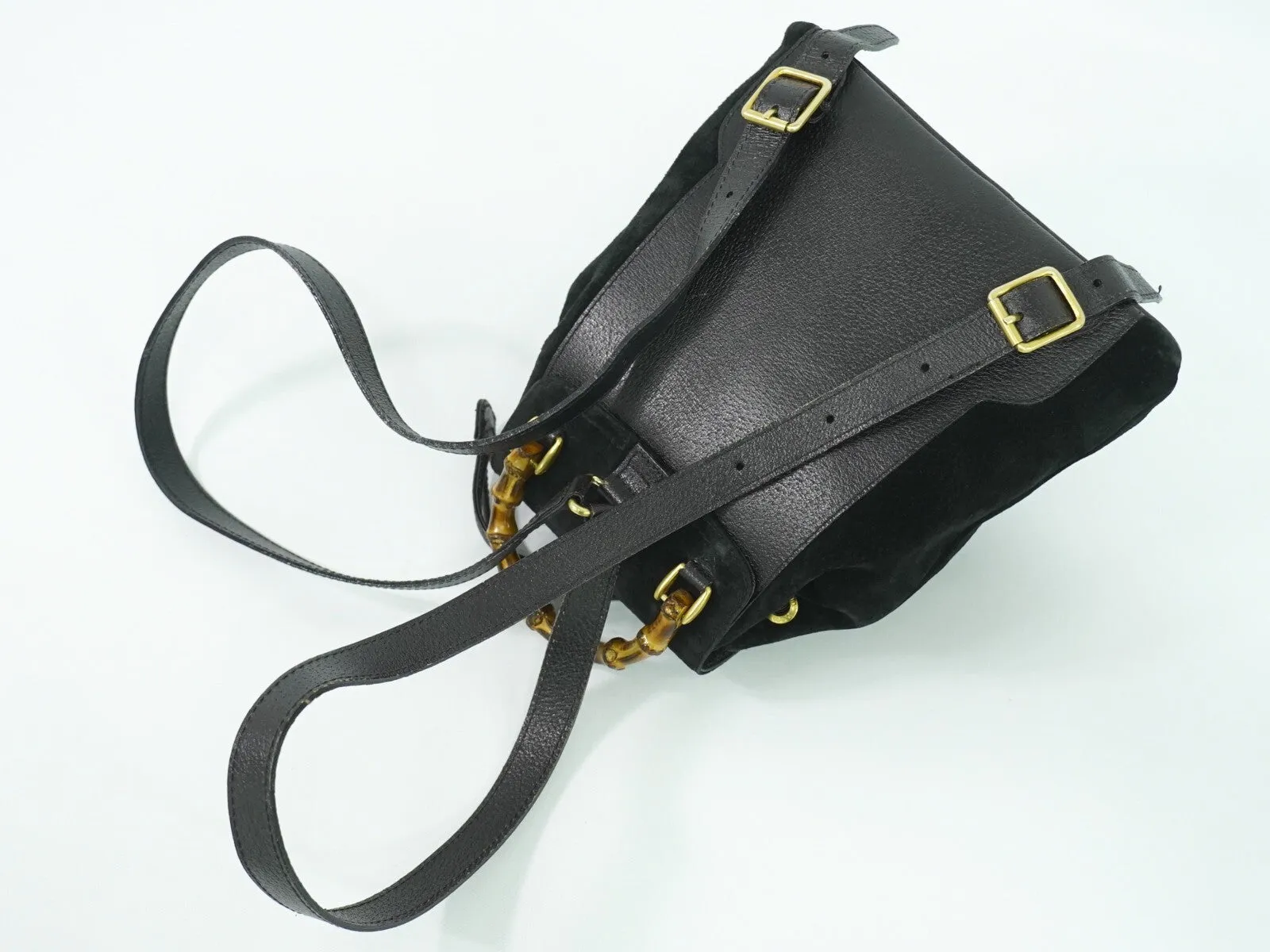 Gucci Bamboo Suede Backpack Bag (Pre-Owned)
