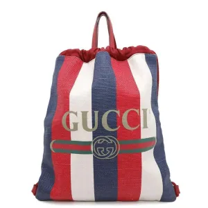 Gucci blue Color Canvas Backpack (Pre-Owned)