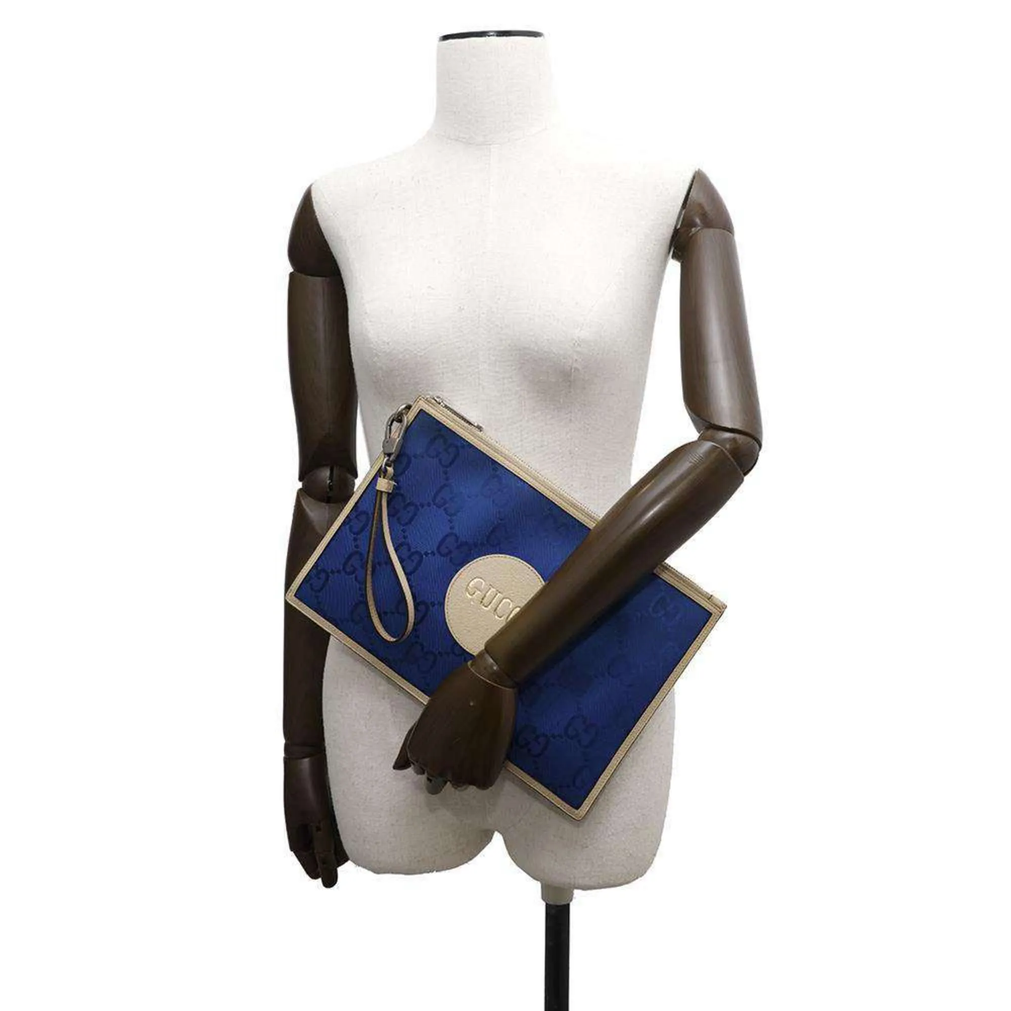Gucci blue ivory Nylon Leather Clutch Bag (Pre-Owned)