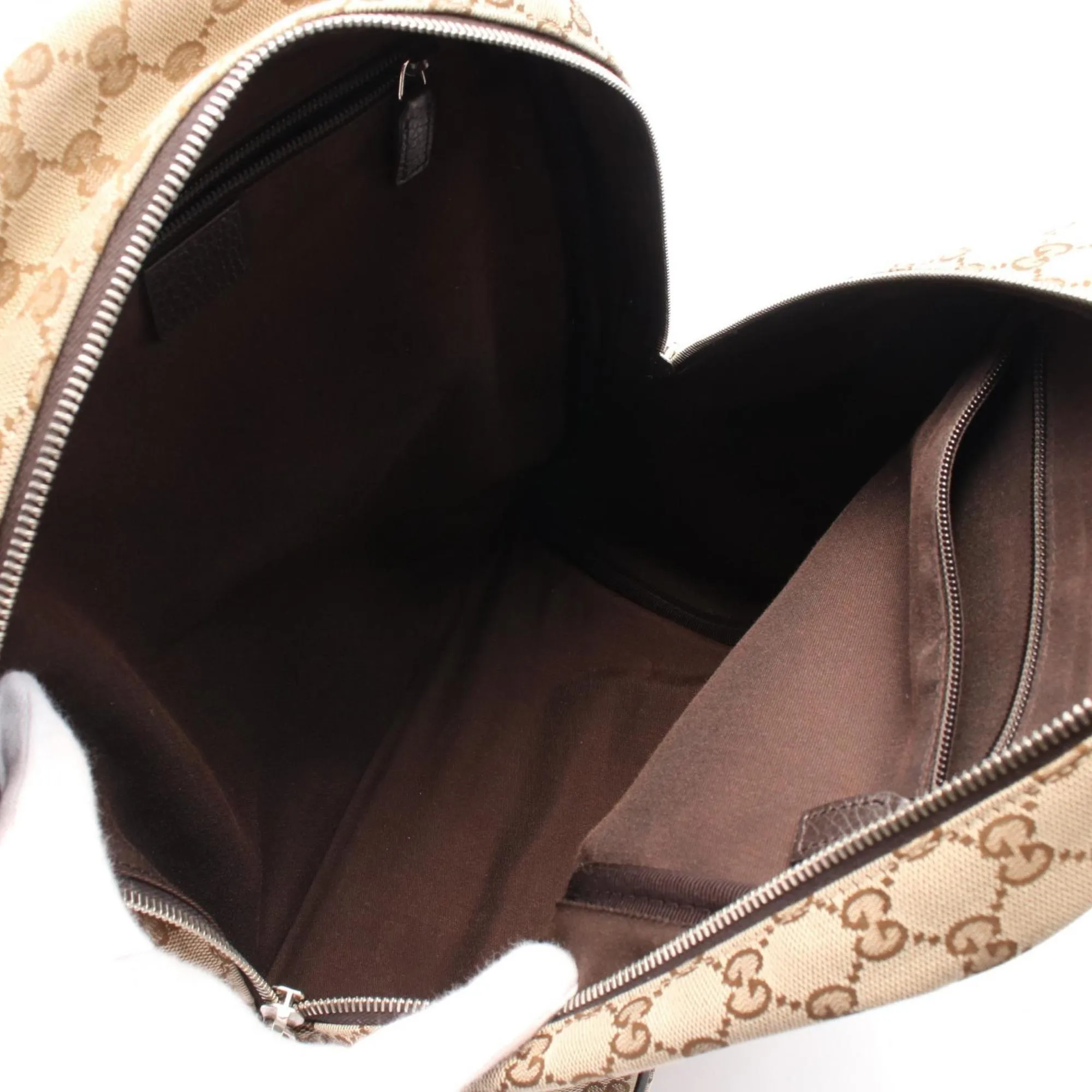 Gucci  Canvas Leather Backpack (Pre-Owned)