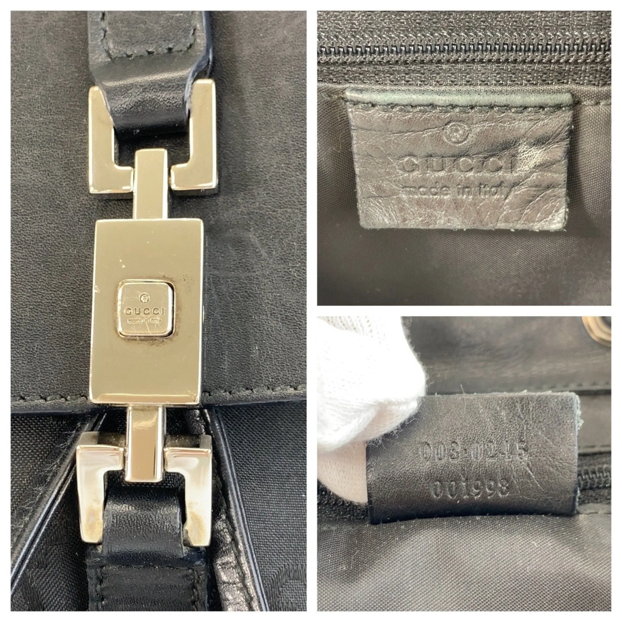 Gucci Leather Nylon Backpack (Pre-Owned)