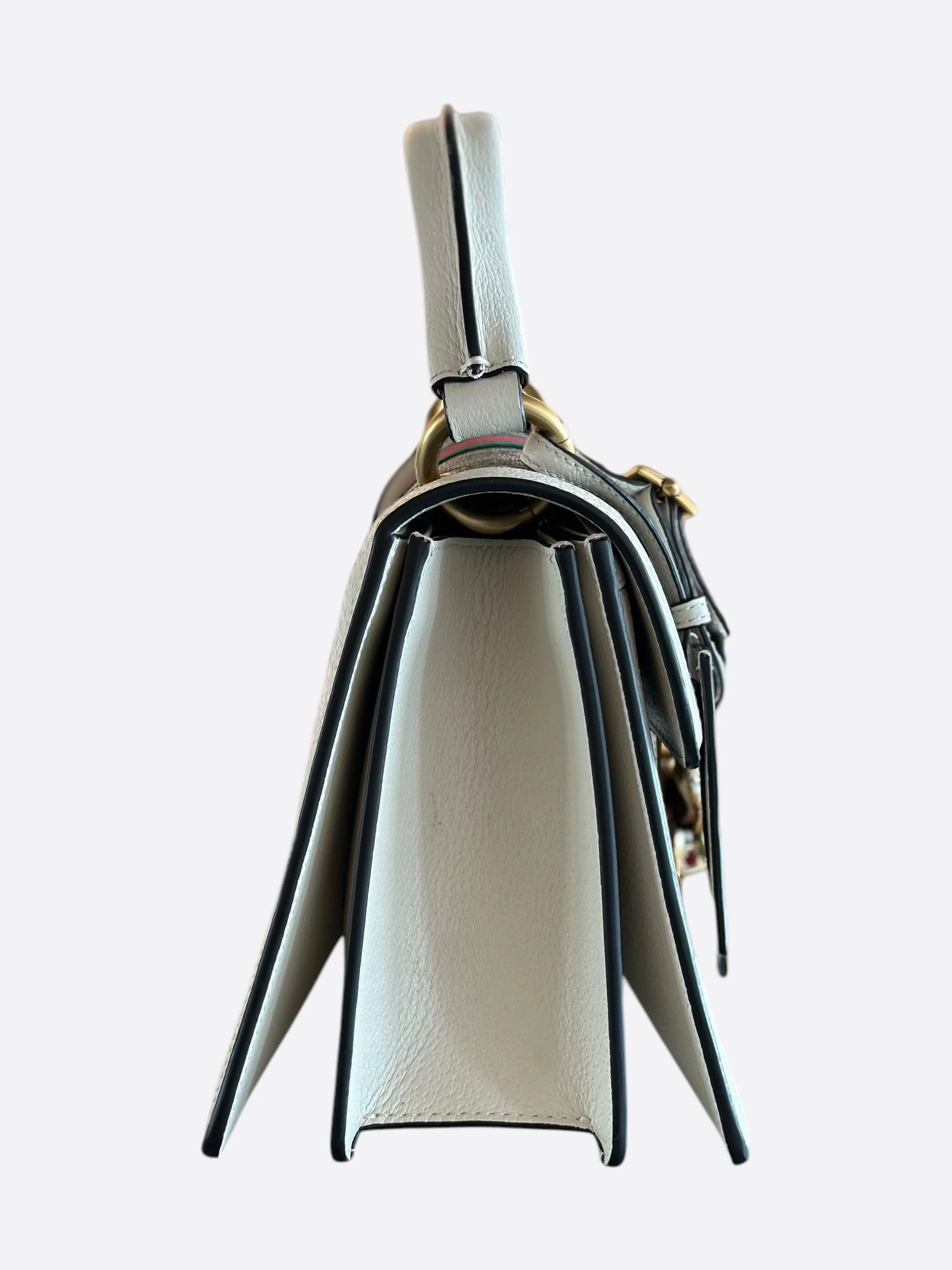 Gucci White & Beige GG Monogram Queen Margaret Bag