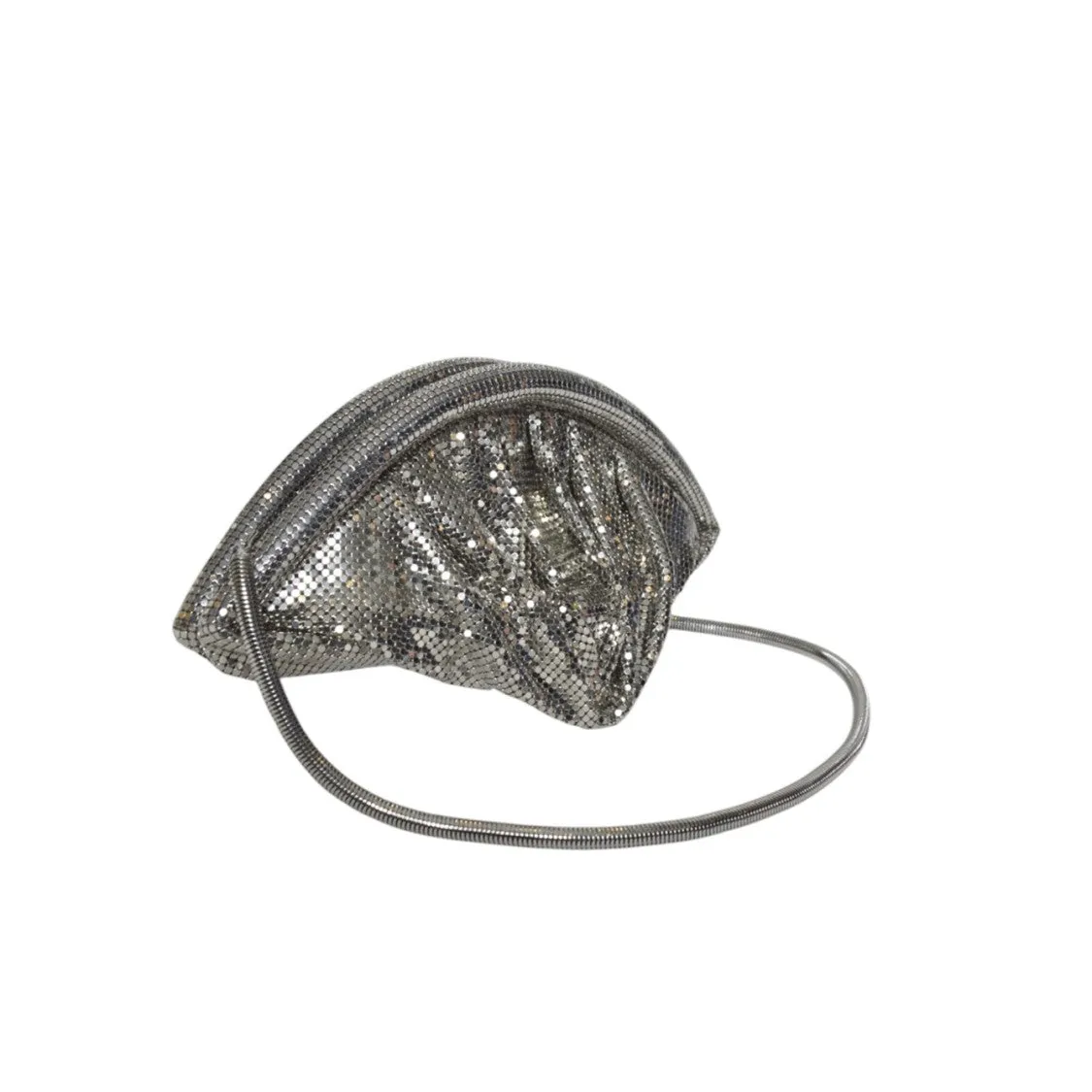 Half Moon Silver Pixel Clutch