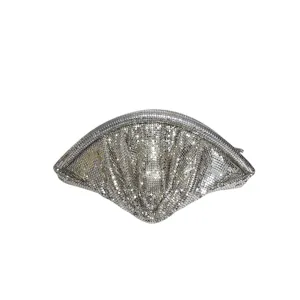 Half Moon Silver Pixel Clutch