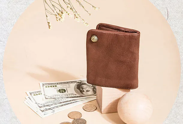 Handmade billfold Leather Wallet Befold Wallet For Men Women