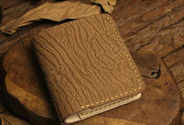 Handmade billfold leather wallet purse leather billfold wallet for men women