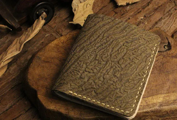 Handmade billfold leather wallet purse leather billfold wallet for men women