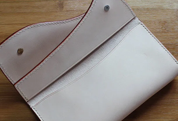 Handmade custom vintage purses leather wallets long phones wallets blue women
