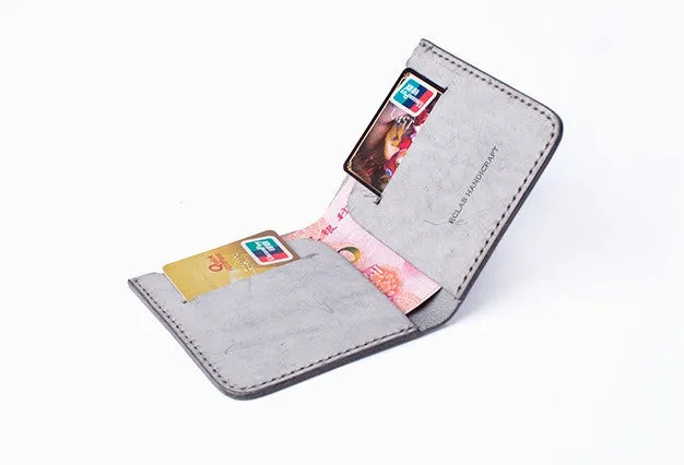 Handmade Cute Slim Leather Womens Bifold Small Wallets billfold Wallet for Women