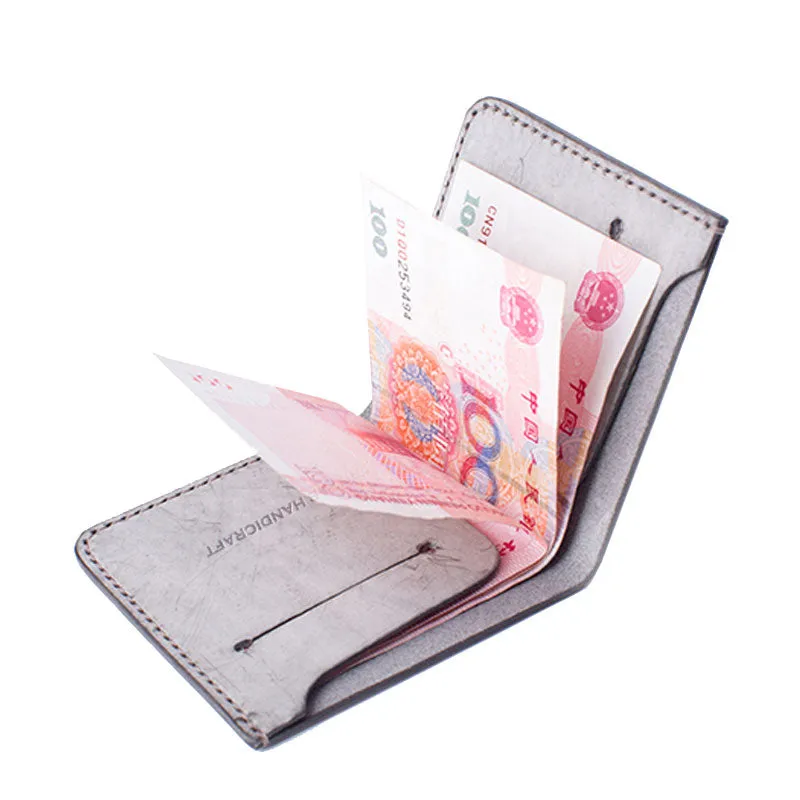 Handmade Cute Slim Leather Womens Bifold Small Wallets billfold Wallet for Women
