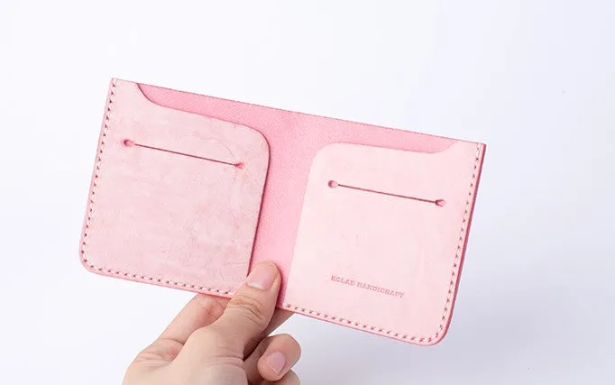 Handmade Cute Slim Leather Womens Bifold Small Wallets billfold Wallet for Women