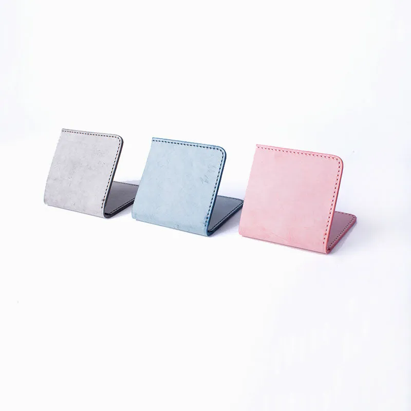 Handmade Cute Slim Leather Womens Bifold Small Wallets billfold Wallet for Women