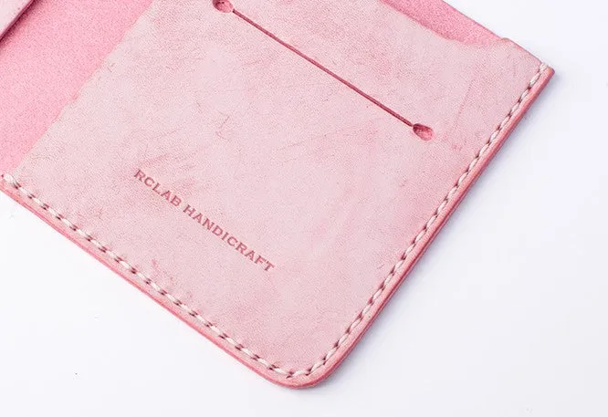 Handmade Cute Slim Leather Womens Bifold Small Wallets billfold Wallet for Women