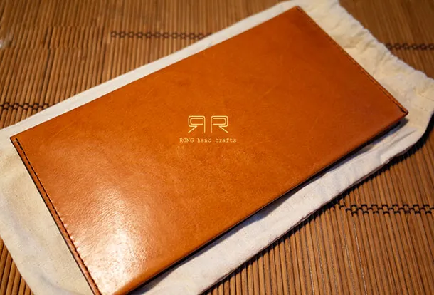 Handmade Genuine leather clutch travel wallet passport wallet purse long wallet women